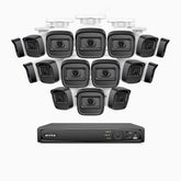 H300 - 2K 3MP 16 Channel 16 Cameras PoE Security System, EXIR 2.0 Night Vision, Motion Detection, H.265+, IP67 Waterproof